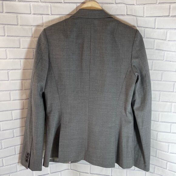 Banana Republic Grey Virgin Wool Blend Blazer Sz 8 - Picture 2 of 5